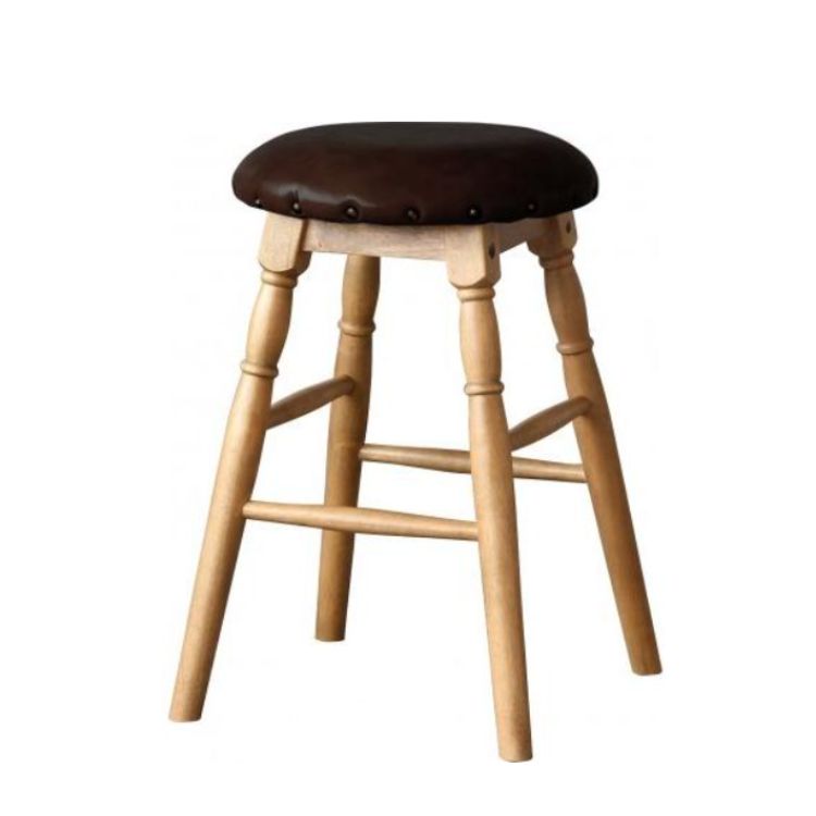 市場 ロースツール スツール 椅子 腰掛け 丸椅子 円形 円 丸 丸形 ラウンド RAS-3332 木製 天然木 PVCレザー 合成皮革 軽量 コンパクト おしゃれ ヴィンテージ 高さ48.5cm