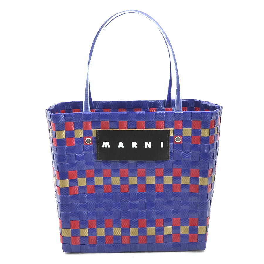 マルニ MARNI ハンドバッグ フラワーカフェ /ポリプロピレン ブルー系 レディース h31085a