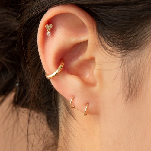 LUNNE 14k ボールドリングインナーコンピアス (14k ゴールド) #W08