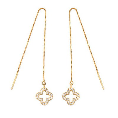 ネックレス ピアス レディース お花 オシャレ 四つ葉のクローバー 上品 プラチナ仕上げ シルバー9