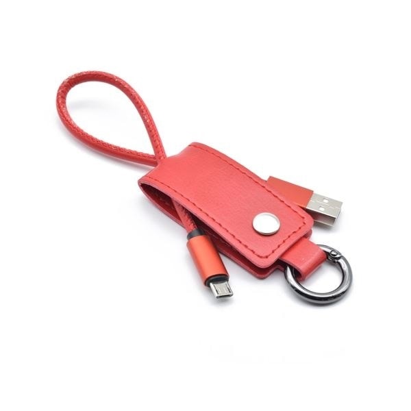 （まとめ）日本トラストテクノロジー キーケース型microUSBケーブル （レッド） KCMU-RD5セット