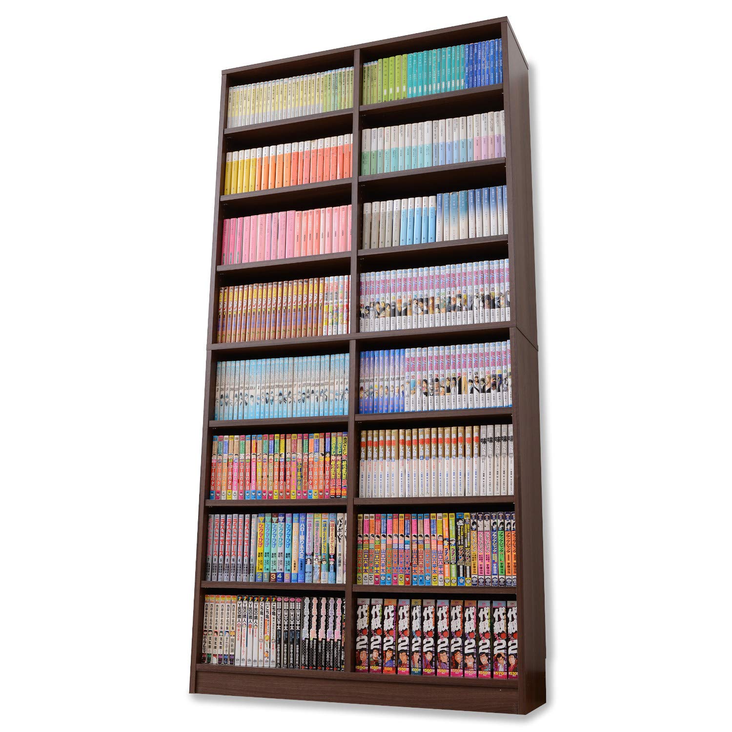 山善(YAMAZEN) 本棚 オープンラック 8段 幅90.5×奥行29×高さ184cm 耐荷重90kg 可動棚 ウォルナットブラウン CPB-1890J(WL)