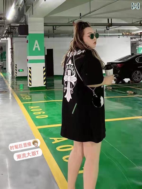 大きめサイズ レディース おしゃれ ファッション カジュアル デート 女子会 唐 綿 半袖 Tシャツ 夏 ロング 体型カバー スリム 半袖 Tシャツ スカート