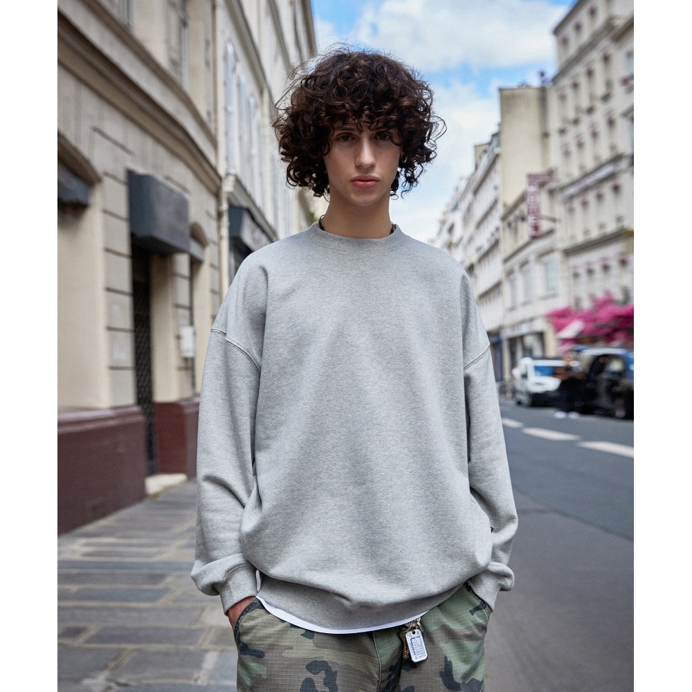 FLUKE オーセンティックオーバーフィットプレーンスウェットシャツグレー FMT601