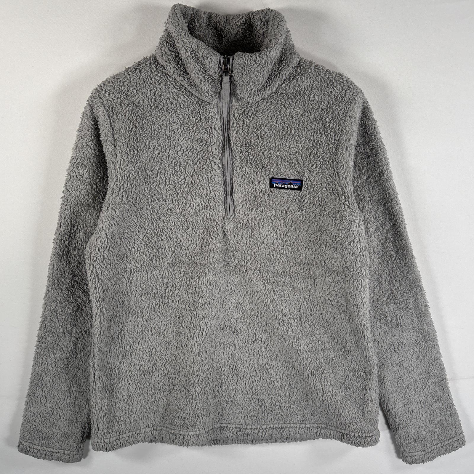 古着 フリースジャケット ハーフジップ ワンポイントロゴ ハイロフトフリース S グレー レディース