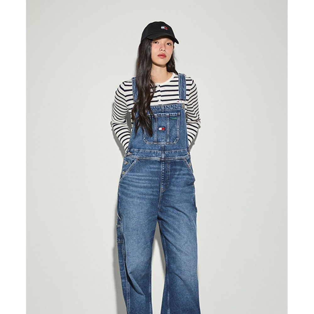 トミージーンズデイジーダンガリデニムパンツ (T32F0NED39TWT11BK)