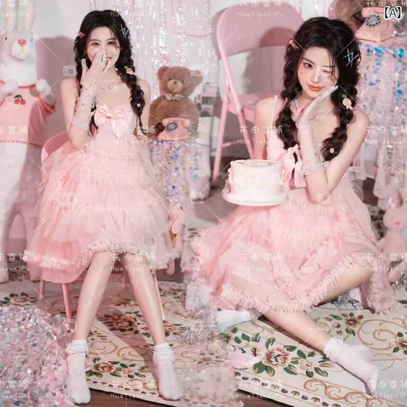 ドレス　パーティー　レディース 2025 誕生日 パーティー プリンセス 写真 テーマ コスチューム 韓国 美的 絵画 スタイル ガール アート 撮影