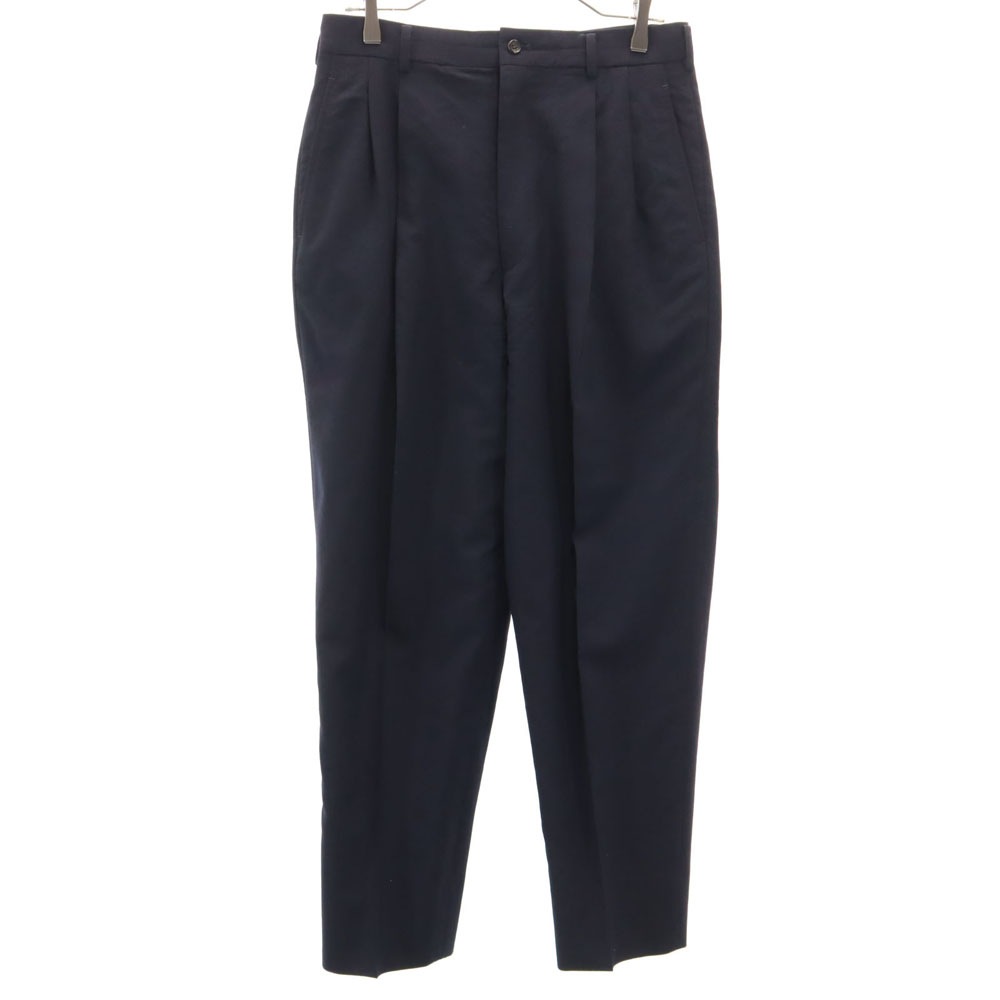 コムデギャルソンオム 90s 1996年 日本製 ウールブレンド オールド 2タック スラックスパンツ M ネイビー COMME des GARCONS HOMME メンズ