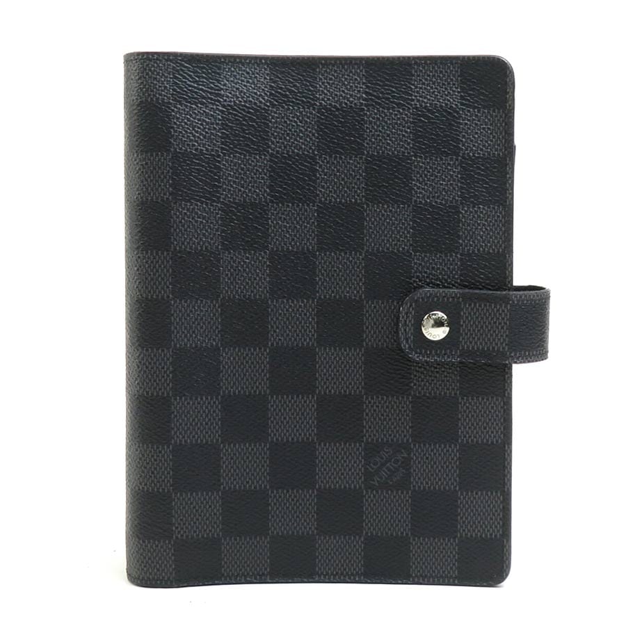 ルイ ヴィトン LOUIS VUITTON 手帳カバー ダミエグラフィット アジェンダMM ダミエグラフィットキャンバス ダークグレー シルバー メンズ R20242 e60380a