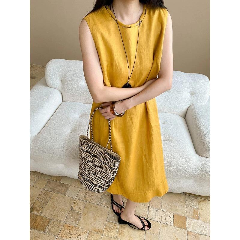 エンドレスレイジーバケーションスタイルのレースアップルーズAリネンドレスSN lounge dress compre agora cozy worldwide 走れる タイト スカート イエベ 振袖
