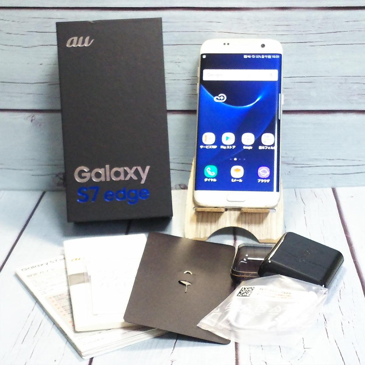 【送料無料】au Galaxy S7 edge SCV33 ホワイト [訳あり] 本体 白ロム SIMロック解除済み SIMフリー D894458