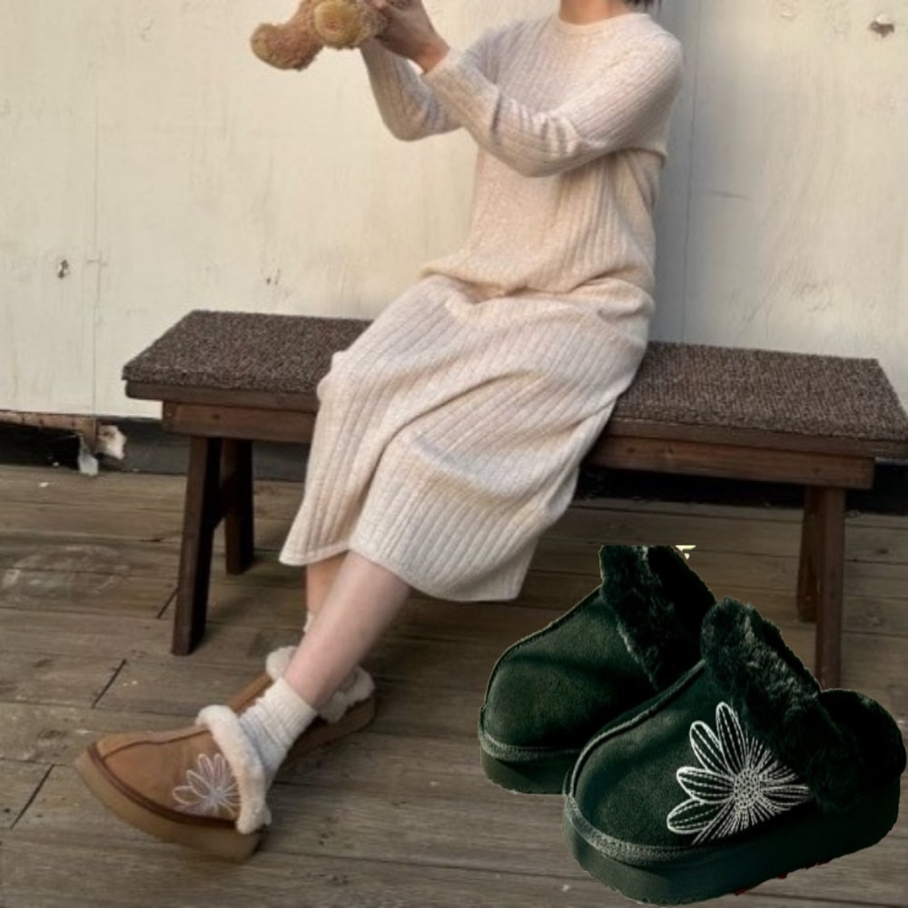 ヒール 4cm/CLASSIQUE SLIPPER/2カラー/ウール/スエード