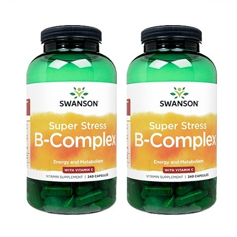 スワンソン　スーパーストレスB-コンプレックス＋ビタミンＣ 240錠 2本 海外発送　日時指定不可 ヤマト国際便発送