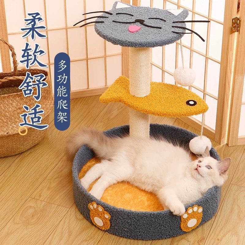 猫の爪とぎボード猫クライミングフレームオールシーズン耐摩耗性脱落しないサイザル麻柱垂直猫の巣猫用品のおもちゃ