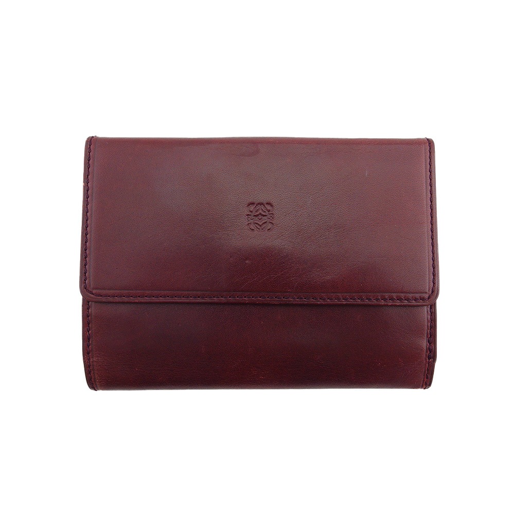 二つ折り財布 アナグラム ボルドー レディース 中古