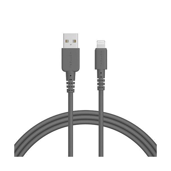 （まとめ） オウルテックMOTTERU A to Lightning シリコンケーブル スモーキーブラック 2m MOT-SCBALG200-BK1本 [x3セット]