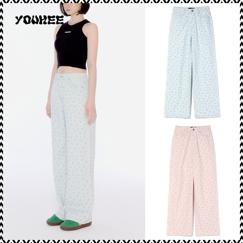 YOUHEE FLOWER PATTERN DENIM PANTS 9,561円