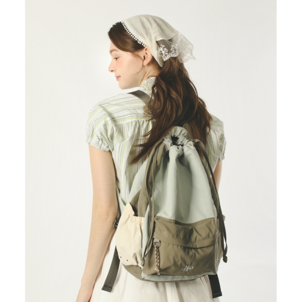 MASMARULEZ ミックスイージードローバックパック_ミントグレー