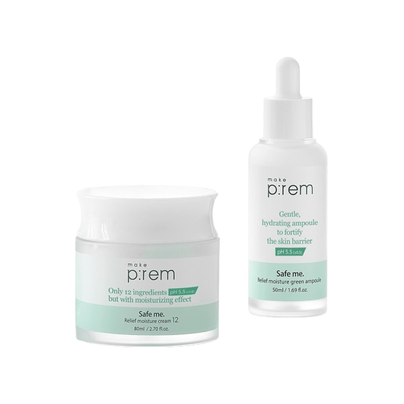 セーフミーリリーフモイスチャー クリーム12 80ml + グリーン アンプル 50ml