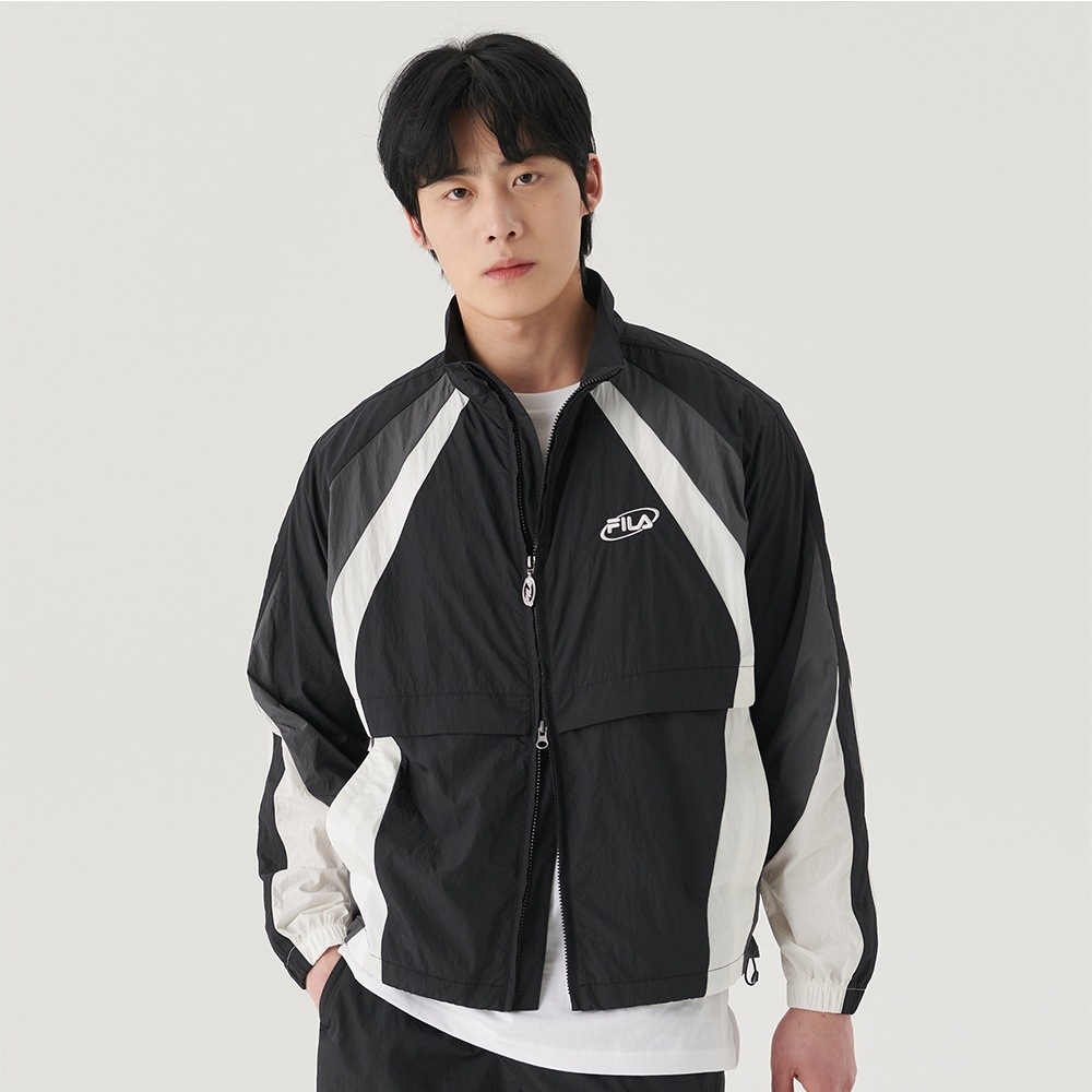 Fila Crinkle シングルレイヤーカラーブロックベンチレーションウィンドシールド_FS2JKG2104X_BLK