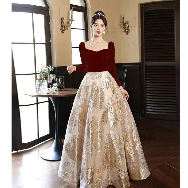 ワンピース Queen ワンピースドレス 新作 発表会 二次会 気質 高級感 ロングワンピース 演奏会 ワンピース 宴会パーティードレス カップ 付きインナー