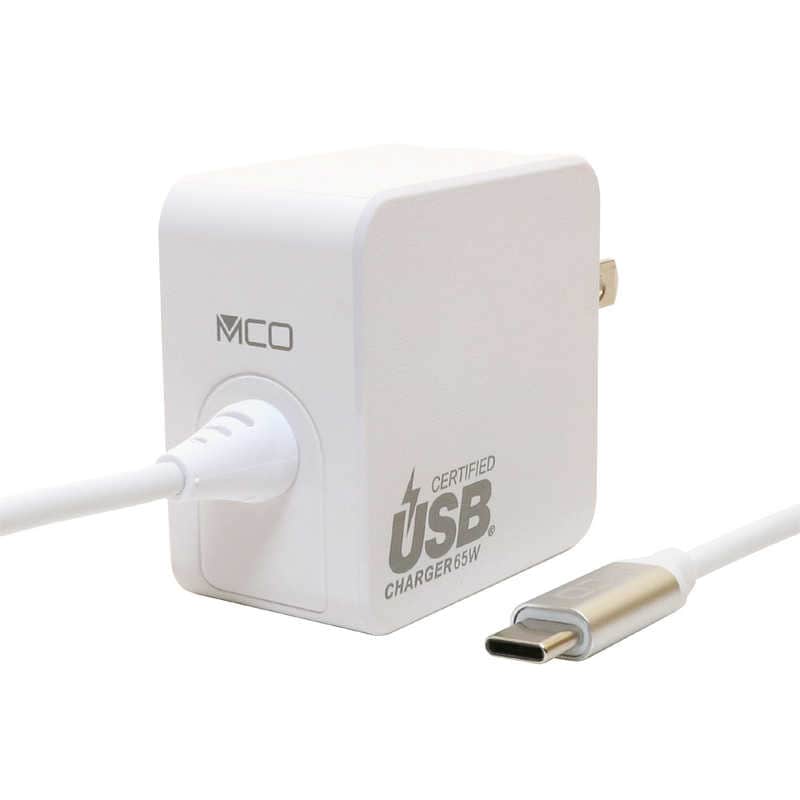 ナカバヤシ　AC USBC充電器 ノートPC・タブレット対応 65W ［1.5m USB Power Delivery対応GaN(窒化ガリウム) 採用］ ホワイト　IPA-GC15AN/WH
