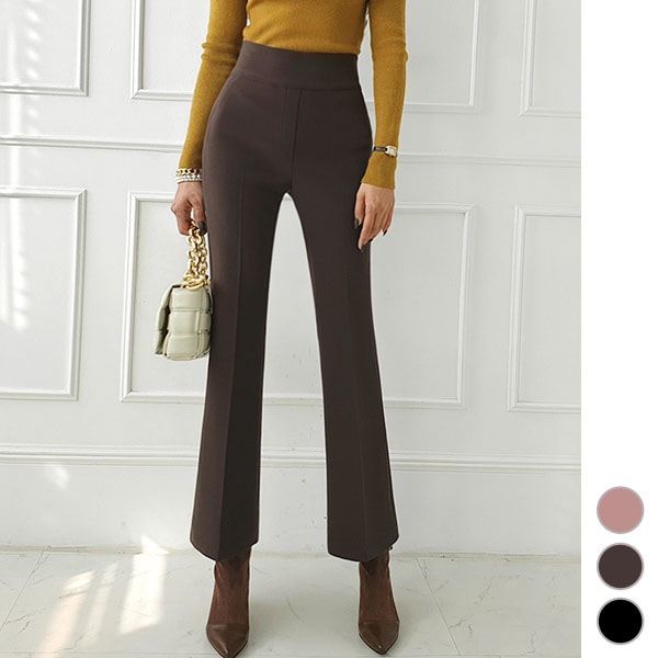 パンツ レディース ロング ボトムス スラックス ハイウエスト ウエストゴム 上品 きれいめ カジュアル 秋 冬 春 30代 40代 50代 韓国 to25153