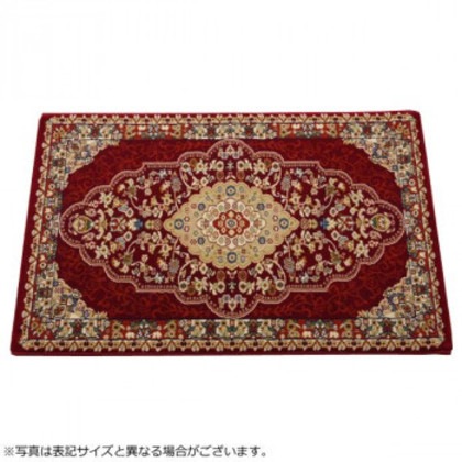 トルコ製 ウィルトン織 玄関マット 『ベルミラ』 ワイン 約70×120cm 2037979