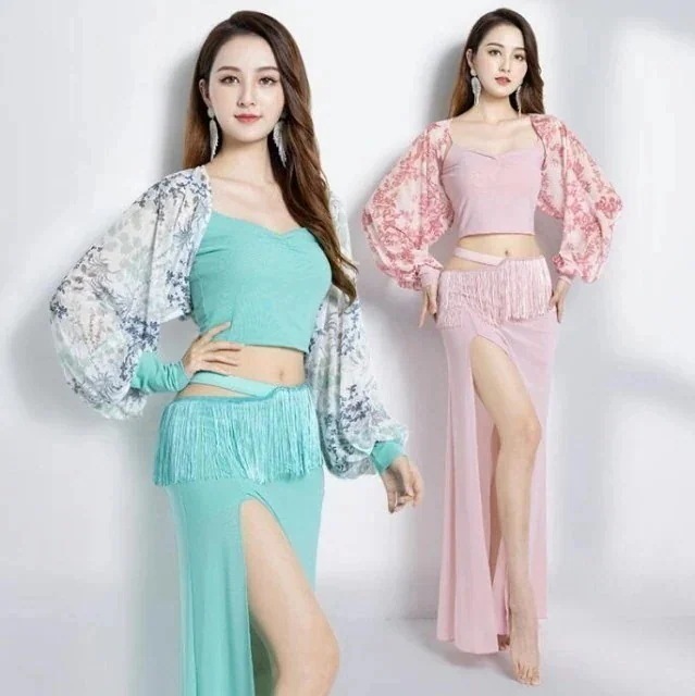 ベリー 舞台演出服 セクシー 花柄 セットアップ ベリー ダンス衣装 3点セット 演出服 レッスン着