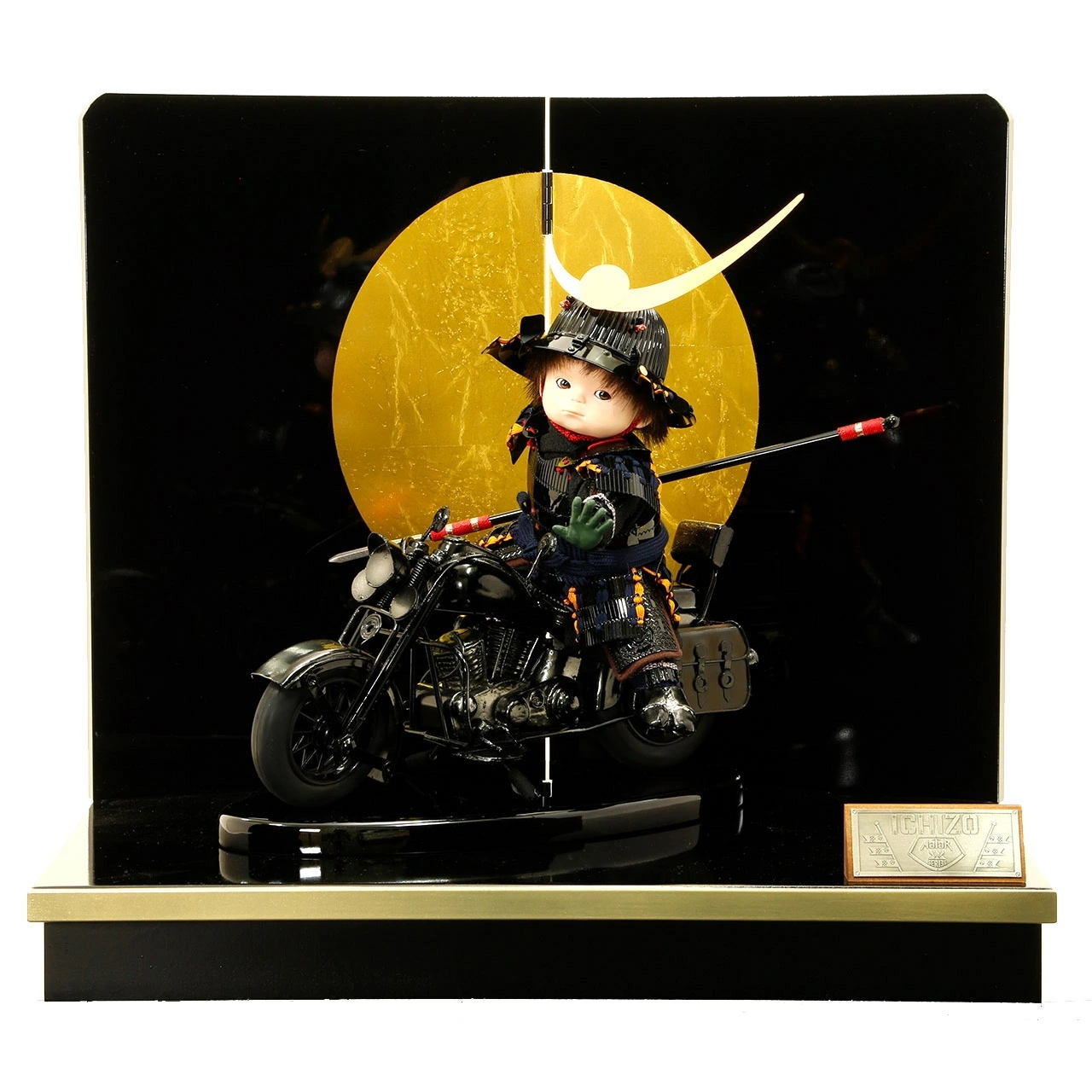 五月人形 5月人形 鎧 鎧兜 2025年 手作り 初節句 子供大将 武者人形 鎧武者 上杉謙信 バイク ライダー カッコイイ 可愛い 送料無料 コンパクト ミニ 平飾り 新作 秀光 限定品 目玉商品