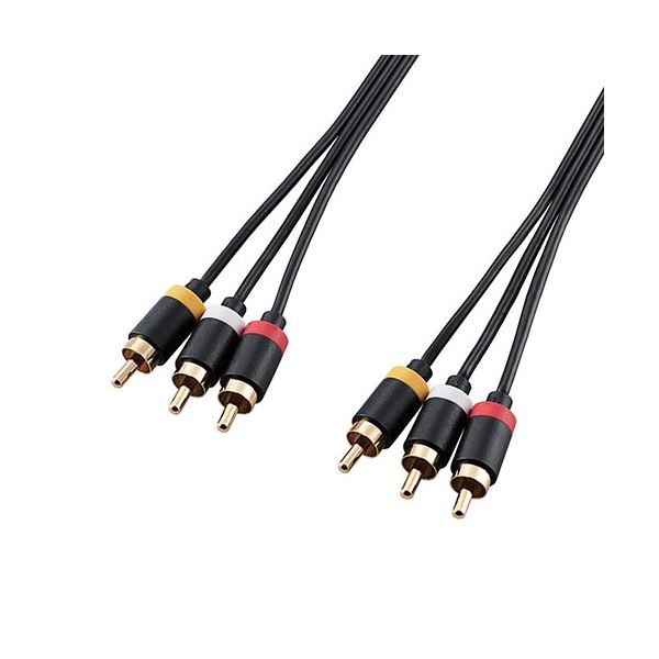 (5個セット) エレコム AVケーブル/TV-ビデオデッキ用/RCAピンプラグ×3-RCAピンプラグ×3/2.0m DH-WRYN20X5