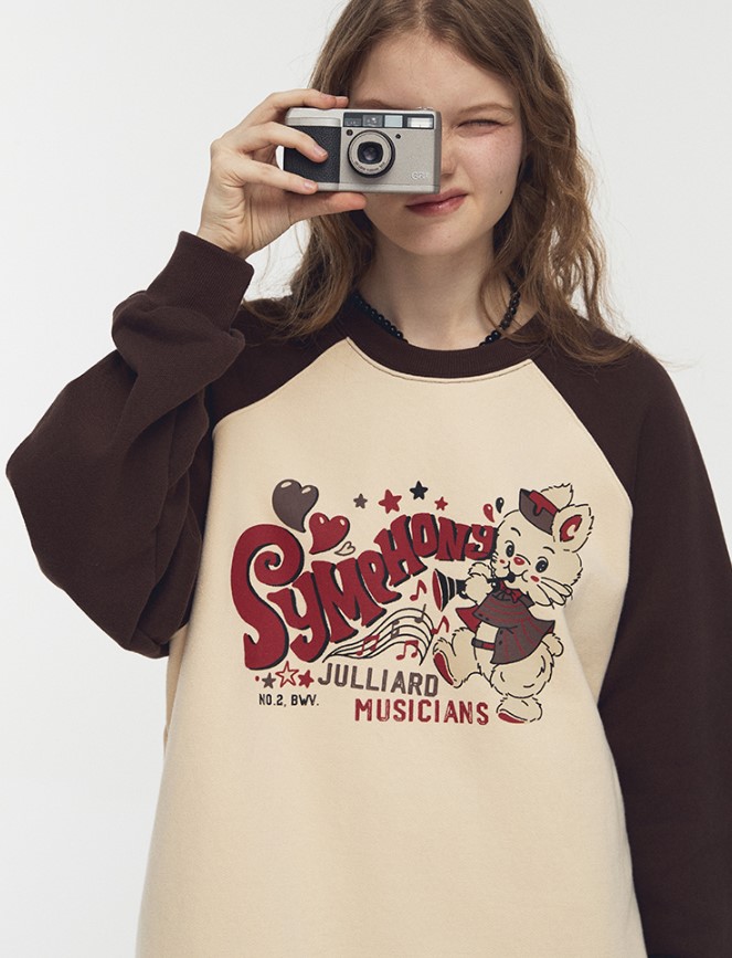 シンフォニー ラグランスウェットシャツ Brown　UNISEX