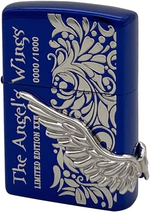 【限定ZIPPO】 2023 エンジェルウイング ブルー シルバー 1000個限定 青 銀 人気 限定ジッポ プレゼント おしゃれ レア 羽ジッポ 翼 鏡面加工