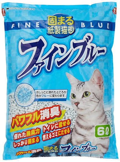 他サイト： 猫砂　紙砂　ファインブルー　６Ｌ　常陸化工　お一人様６点限り　ＣＲＣ30―14―90―36―00の商品画像