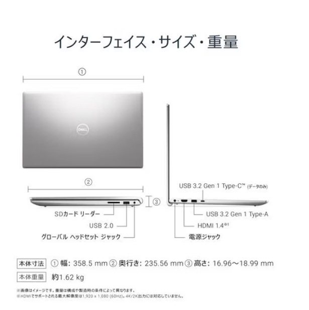 Dell 15 DC15250 ND65-FWHBS [プラチナシルバー]