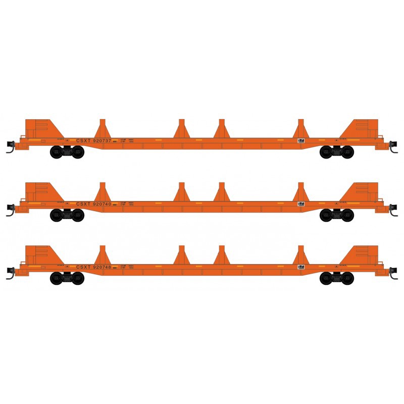 マイクロトレインズ (N)0399302203 レール運搬用フラットカー CSX 3両セット ホビーセンターカトー0399302203