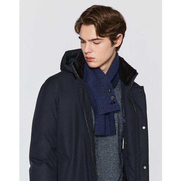 [25FW] ネイビーウールカシミアニットゴリマフラーDMMU5F021N2