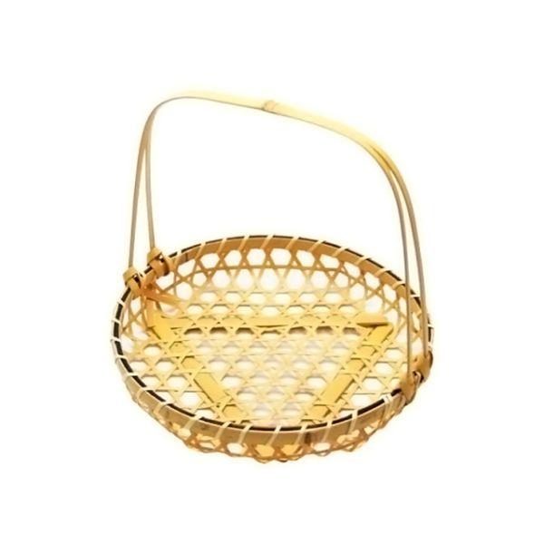 竹資材 竹かご 竹かご 百合竹手付 白 (大) 神堂 10枚