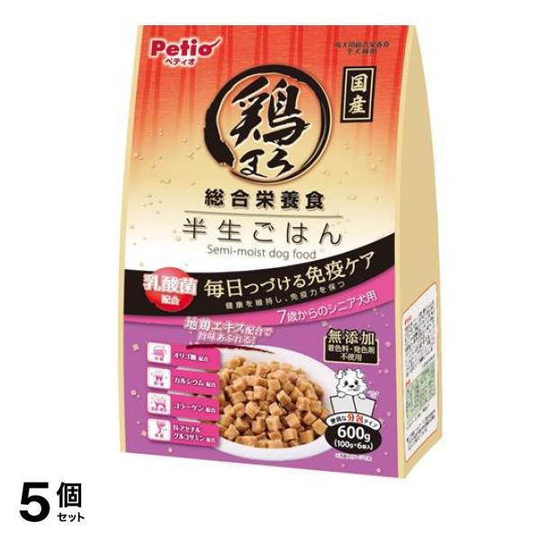 鶏まろ 総合栄養食 半生ごはん 7歳からのシニア犬用 600g 5個セット