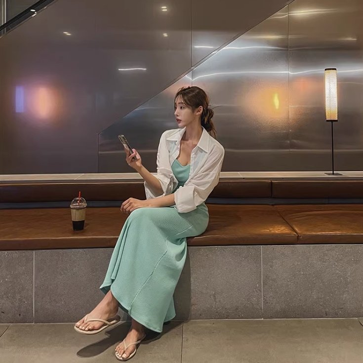 ワンピース ワンピドレス ロング ロング丈 袖なし ノースリーブ スクエアネック 襟なし セミフレア マーメイド ハイウエスト 綿 かわいい 大人可愛い シンプル 大人 おしゃれ お洒落 アジアン 7,785円