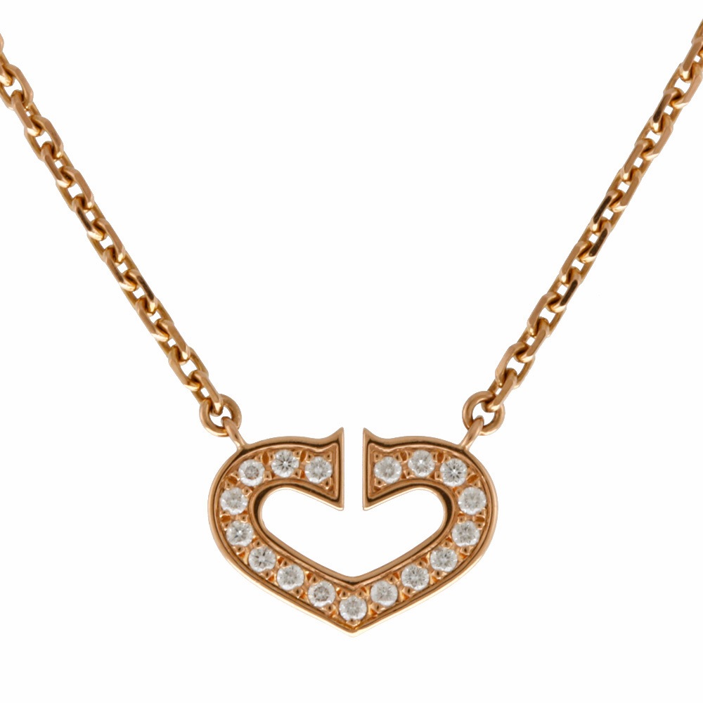 カルティエ CARTIER Cハート ネックレス 18金 ダイヤモンド レディース 中古 239,900円