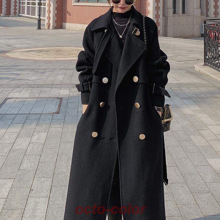 アウター コート ジャケット 上着 ロングコート トレンチコート ロング ロング丈 袖あり 長袖 Vネック 襟付き スリム タイト Iライン ベルト ウエストマーク 10,714円