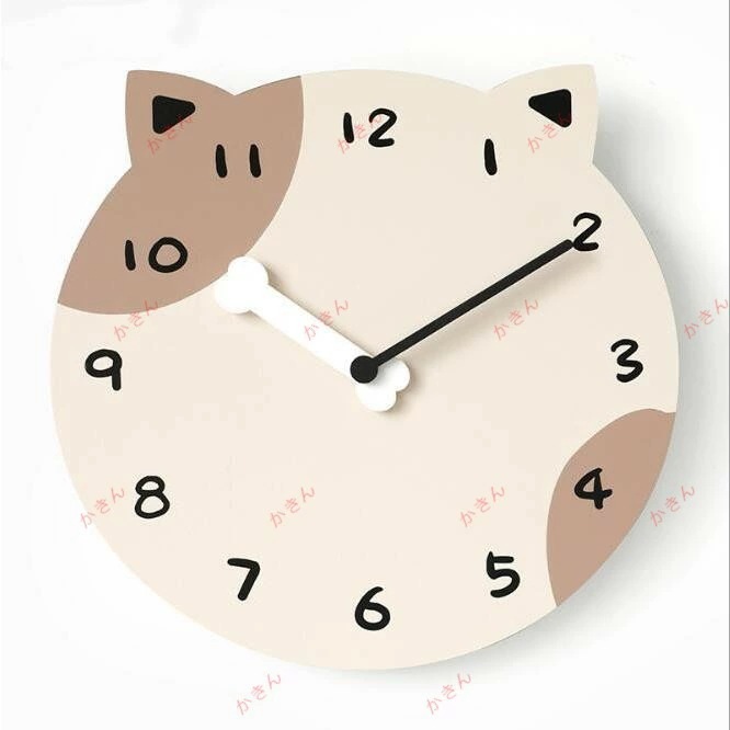 掛け時計 おしゃれ 静音 壁掛け時計 ネコ 猫 ねこ グレー かわいい 可愛い おもしろ 子供 部屋 北欧 プレゼント 贈り物 お祝い