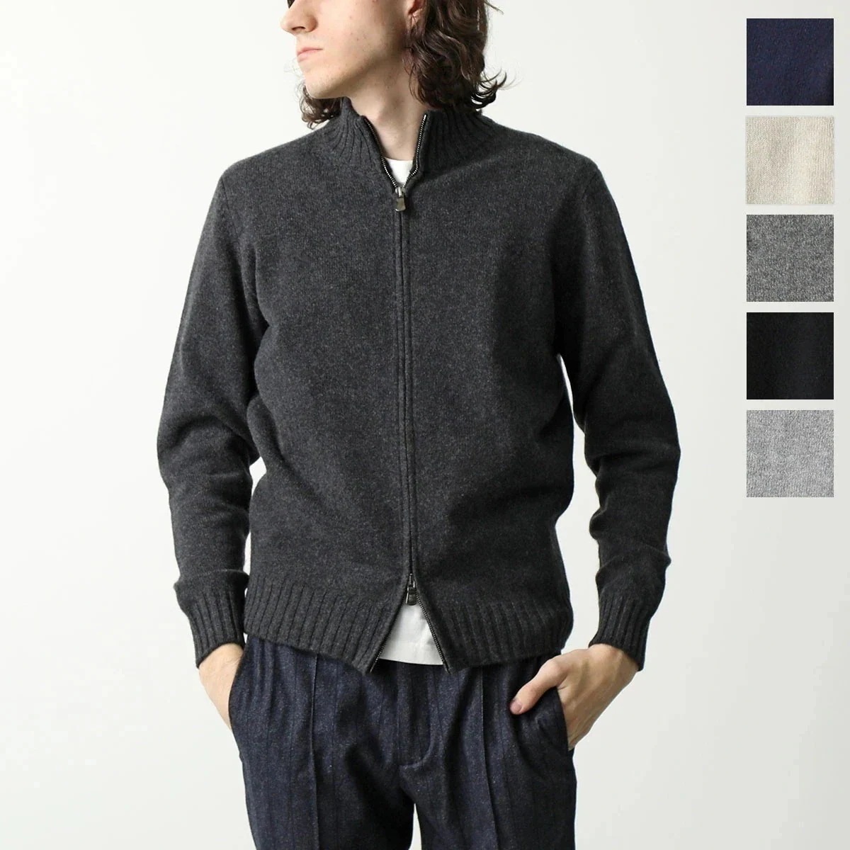 FILIPPO DE LAURENTIIS フィリッポ デ ローレンティス セーター FZ3ML WC7R メンズ ニット ジップアップ 長袖 カシミア混ウール 28,143円