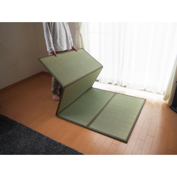 置き畳 ユニットたたみ 天然イ草 四つ折り マットレス ダブルサイズ タタミ い草 140×200cm