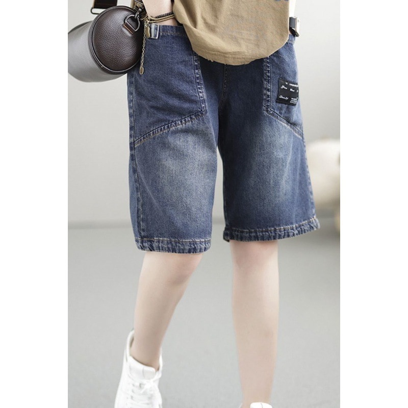 太mm女性用ミディアムパンツ大きいサイズ薄手デニム女性用ショーツ夏用ゆったりショーツ