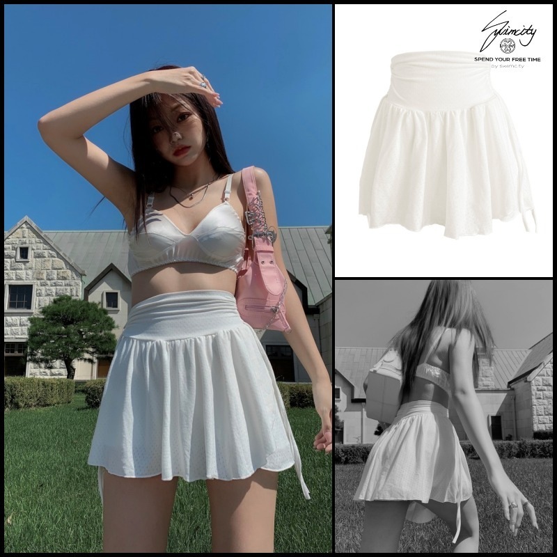 【 Swimcity 】Siro cotton skirt (white)