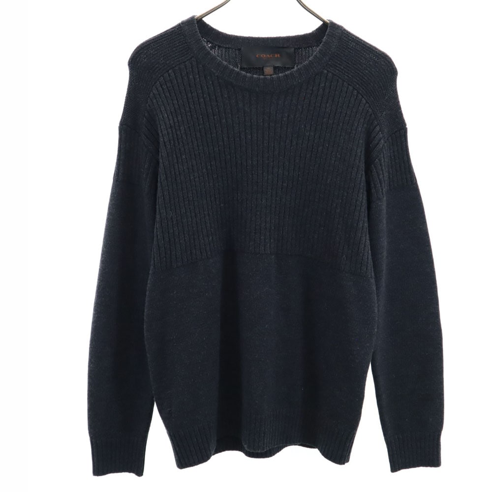 ウール 長袖 エルボーパッチ セーター XS ブラック ニット メンズ 7,149円