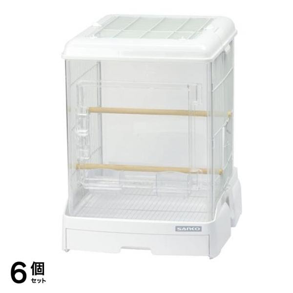 三晃商会 イージーホームクリアバード40-WH(ホワイト) 鳥かご ケージ 1組入 6個セット