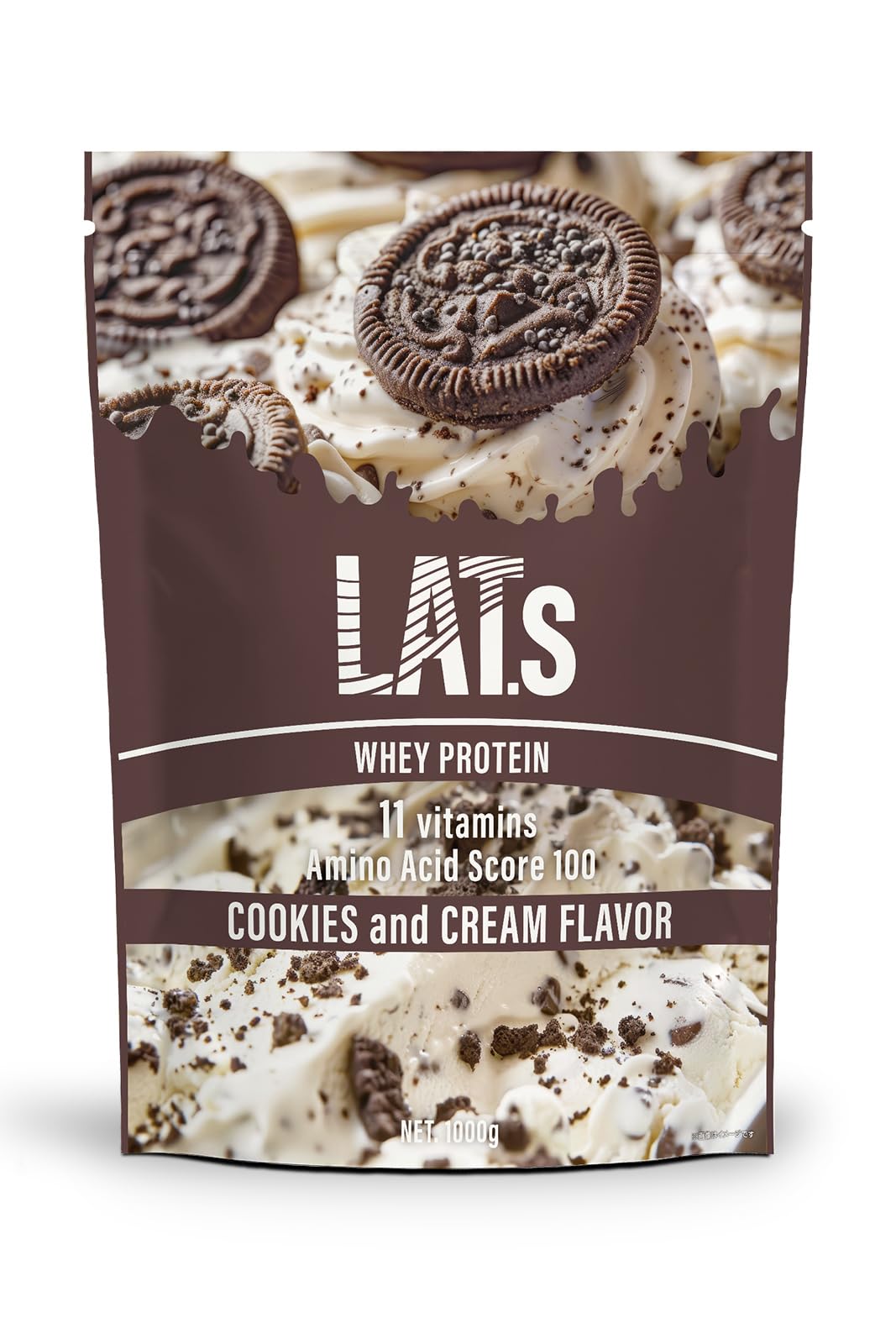 LATs(ラット) by MY ROUTINE ホエイプロテイン 1kg ビタミン 11種配合 国内製造 (1kg, クッキー&クリーム風味)